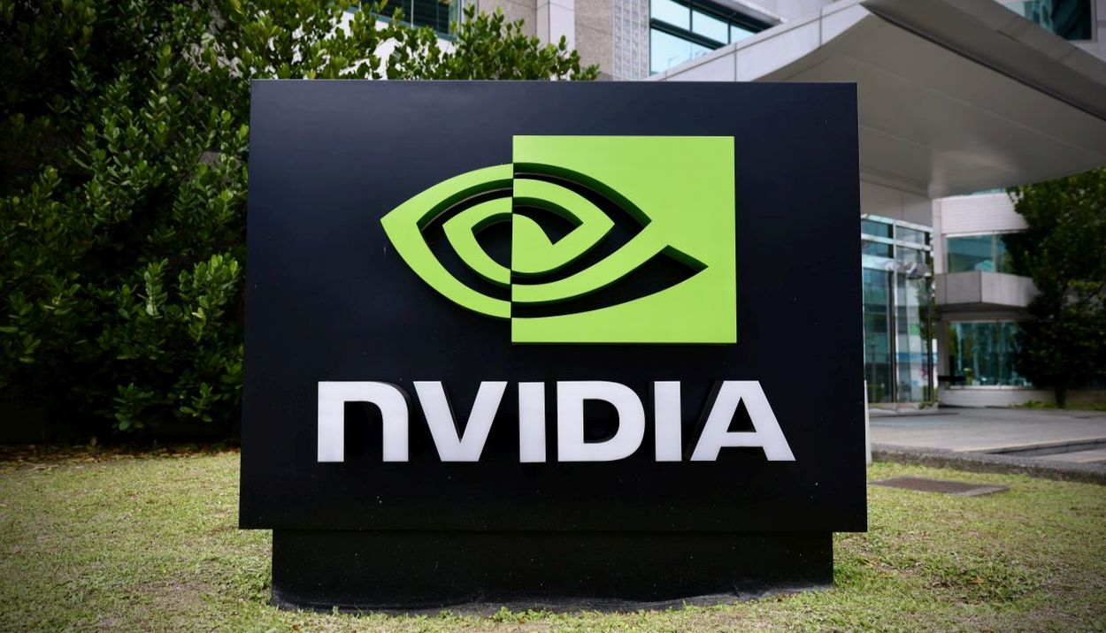 Το λογότυπο της NVIDIA έξω από τα γραφεία της στην Ταϊπέι της Ταϊβάν © EPA/RITCHIE B. TONGO